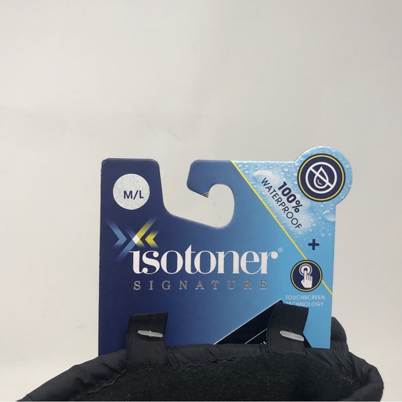 Isotoner 100% Waterproof SmarTouch Gloves, Size M/L - Black Men's - Picture 2 of 5
